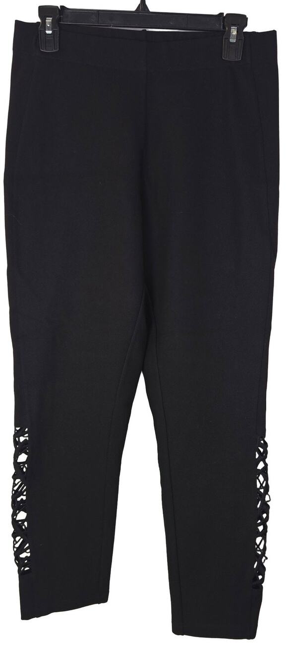 MOTO EMO Yoana Baraschi Lattice Detail Leggings Black M Cut Out Lace Up Pants